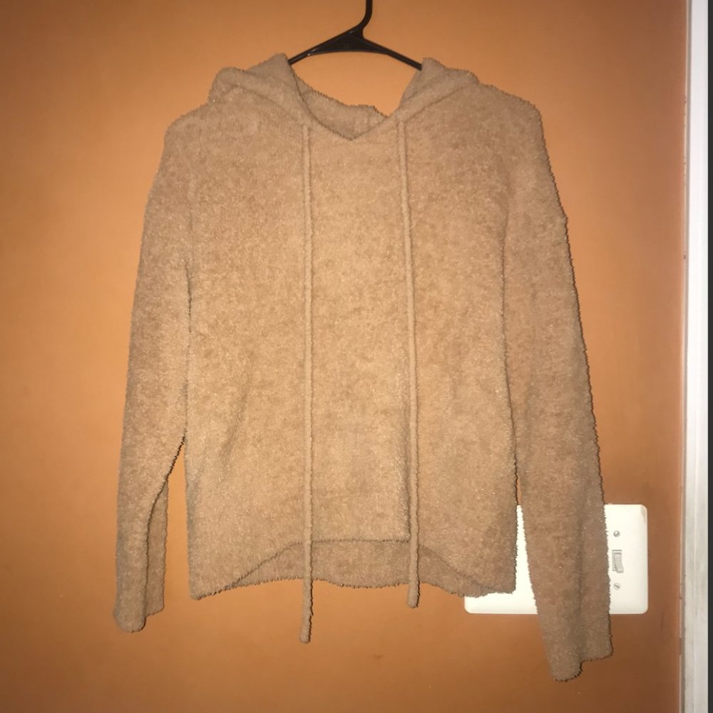 F21 Brown Hooded Teddy Sweatshirt